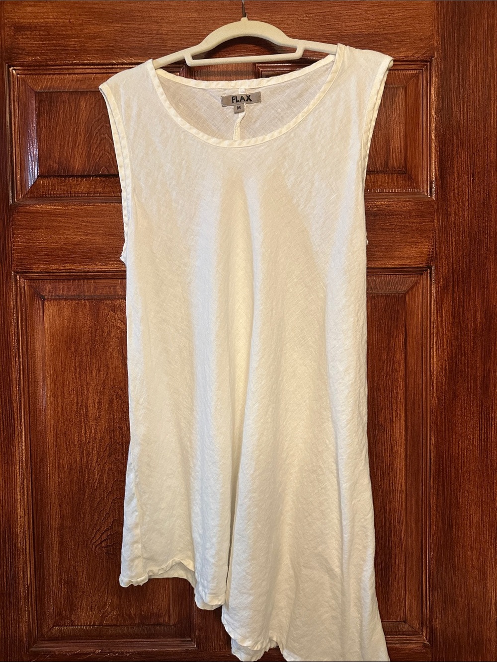 Flax white Sleeveless Linen Asymmetrical Tunic
